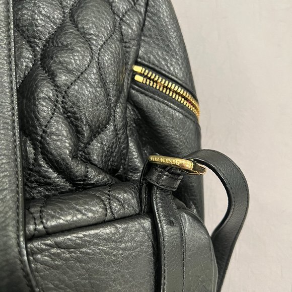 Vera Bradley Amy Quilted Leather Backpack- Black Quilted Leather Backpack main image 11
